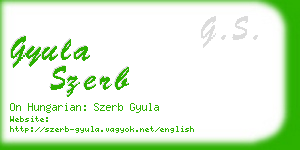 gyula szerb business card